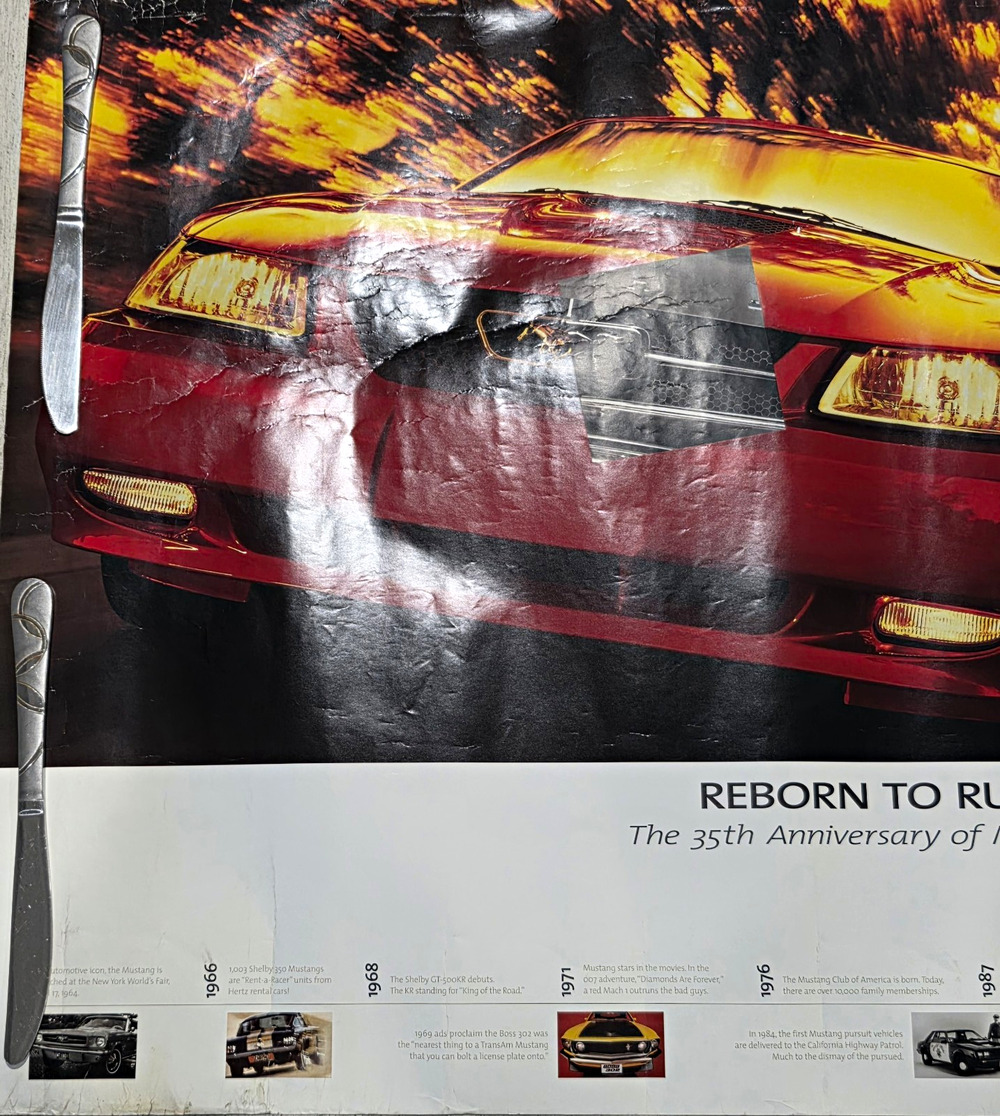 1999 Ford Mustang 35th Anniversary Reborn To Run Poster 33x22 Timeline